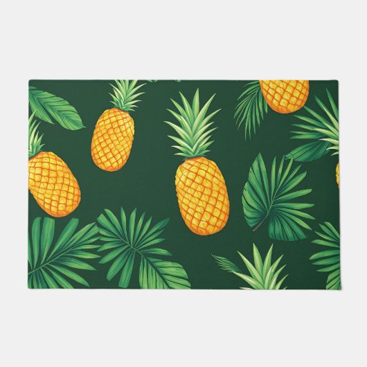 Tropisches Ananas-Blatt-Muster Fußmatte (Vorderseite)