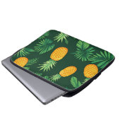 Tropisches Ananas-Blatt-Muster Laptopschutzhülle (Vorne Knopf)