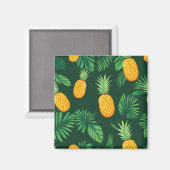 Tropisches Ananas-Blatt-Muster Magnet (Vorderseite/Rückseite)