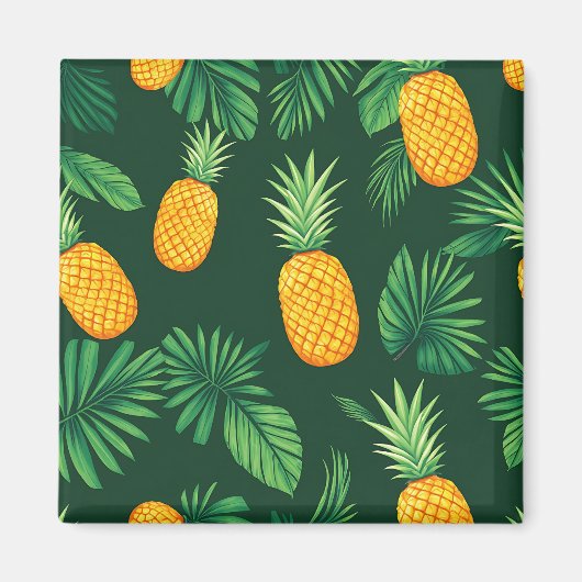 Tropisches Ananas-Blatt-Muster Magnet (Vorne)