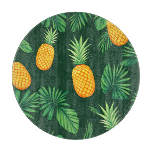 Tropisches Ananas-Blatt-Muster Schneidebrett