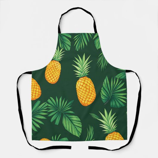 Tropisches Ananas-Blatt-Muster Schürze (Vorderseite)