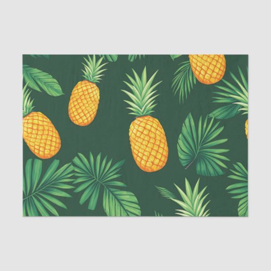 Tropisches Ananas-Blatt-Muster Seidenpapier (Vorderseite)