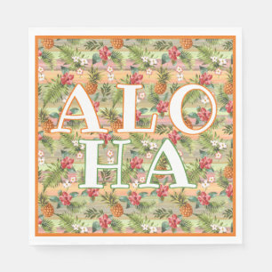 Tropisches Ananas-Blumen-Botanisches-Blätter-Muste Serviette