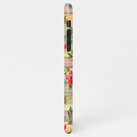 Tropisches Ananas Blumenmuster iPhone Hülle (Linke Seite)
