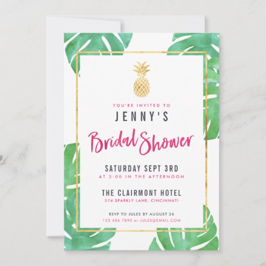 Tropisches Ananas-Brautparty Einladung