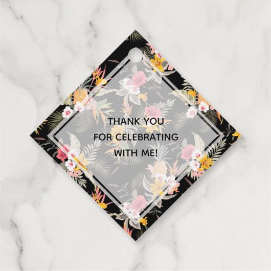 Tropisches Ananas-Brautparty Geschenkanhänger (Rückseite)