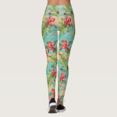 Tropisches Ananas-Früchte Blumenmuster Leggings (Rückseite)