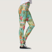 Tropisches Ananas-Früchte Blumenmuster Leggings (Rechts)