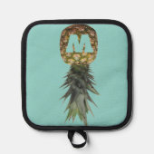 Tropisches Ananas-Fruchtmonogramm Topflappen (Vorderseite)