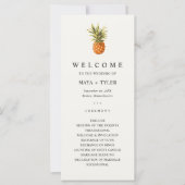 Tropisches Ananas-Grün-Hochzeitsprogramm (Vorderseite)