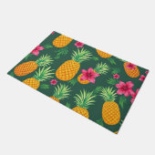Tropisches Ananas-Hibiskus-Muster Fußmatte (Schrägansicht)