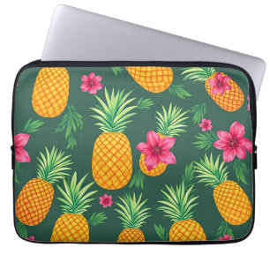Tropisches Ananas-Hibiskus-Muster Laptopschutzhülle