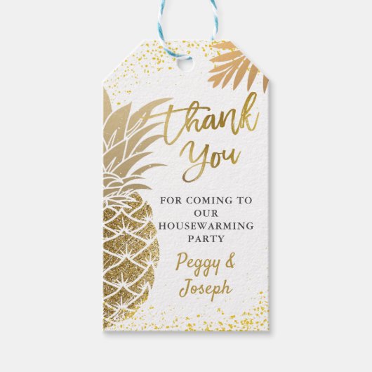 Tropisches Ananas Housewarming Party Danke Gi Geschenkanhänger (Vorderseite)