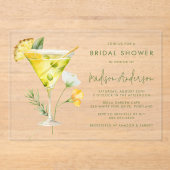 Tropisches Ananas Martini Cocktail Brautparty Acryleinladungen (Vorderseite)