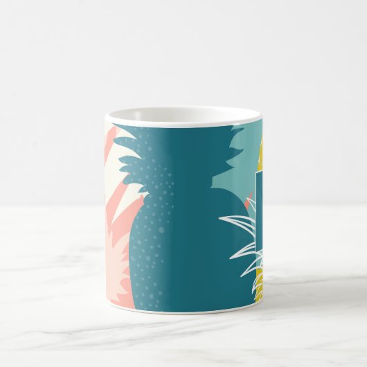 Tropisches Ananas-Monogramm Kaffeetasse (Mittel)