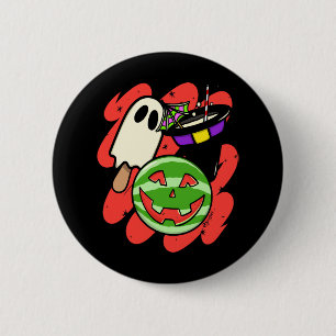 Tropisches Ananas-Monster Halloween-Klassiker Button