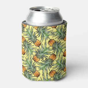 Tropisches Ananas-Muster auf Gelb Dosenkühler