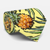 Tropisches Ananas-Muster auf Gelb Krawatte (Gerollt)