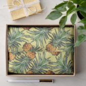Tropisches Ananas-Muster auf Gelb Seidenpapier (Geschenk)