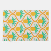 Tropisches Ananas-Muster auf Orangengee Geschirrtuch (Horizontal)