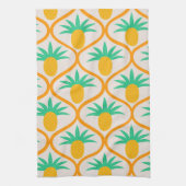 Tropisches Ananas-Muster auf Orangengee Geschirrtuch (Vertikal)