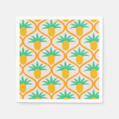 Tropisches Ananas-Muster auf Orangengee Serviette (Vorderseite)