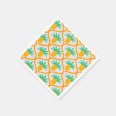 Tropisches Ananas-Muster auf Orangengee Serviette (Ecke)