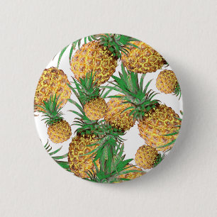 Tropisches Ananas-Muster Button
