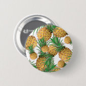 Tropisches Ananas-Muster Button (Vorne & Hinten)