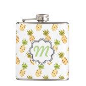 Tropisches Ananas-Muster Flachmann (Vorderseite)