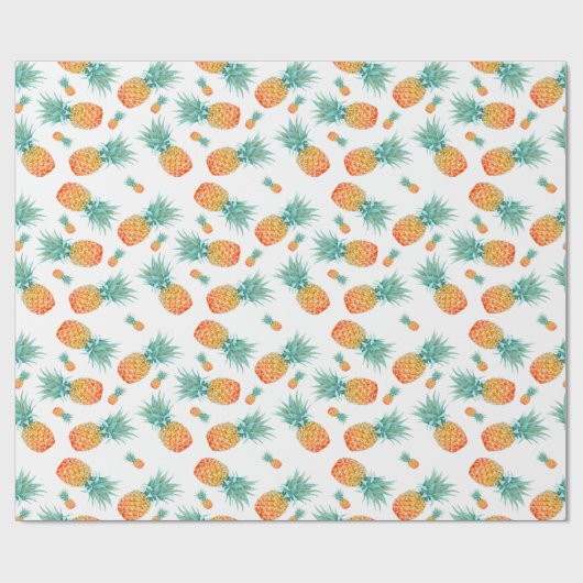 Tropisches Ananas-Muster | Früchte Geschenkpapier (Flach)