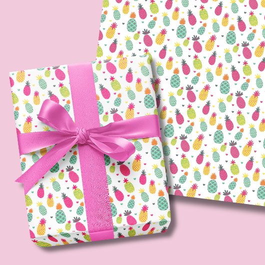 Tropisches Ananas-Muster Geschenkpapier Set