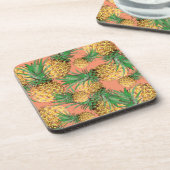 Tropisches Ananas-Muster Getränkeuntersetzer (Linke Seite)