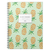 Tropisches Ananas-Muster grün Notizblock (Vorderseite)
