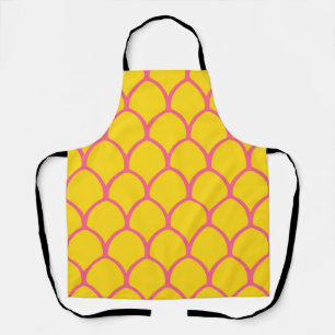 Tropisches Ananas-Muster in Rosa und Gelb Schürze