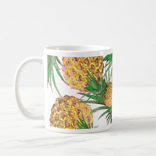 Tropisches Ananas-Muster Kaffeetasse (Links)