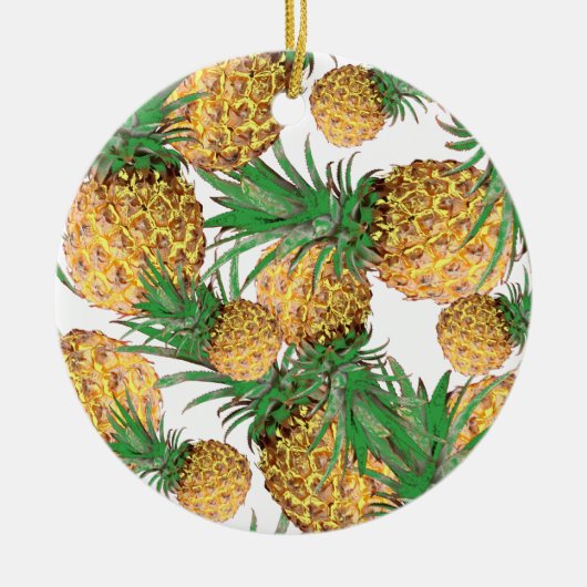 Tropisches Ananas-Muster Keramik Ornament (Vorne)