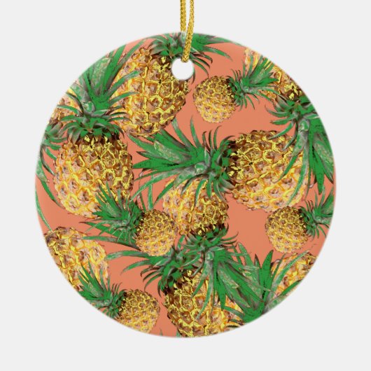 Tropisches Ananas-Muster Keramik Ornament (Vorne)