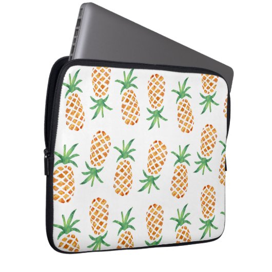 Tropisches Ananas-Muster Laptopschutzhülle (Vorne Rechts)
