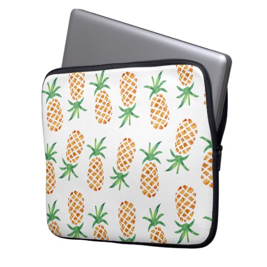 Tropisches Ananas-Muster Laptopschutzhülle (Vorderseite Links)
