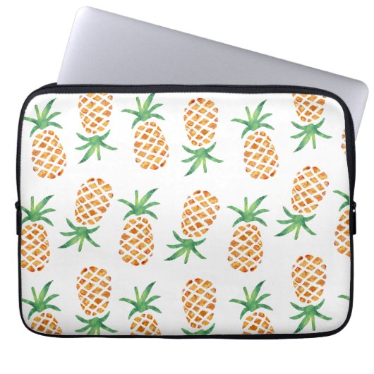 Tropisches Ananas-Muster Laptopschutzhülle (Vorderseite)