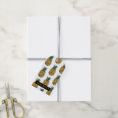 Tropisches Ananas-Muster mit Namen Geschenkanhänger (Mit Garn)