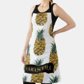 Tropisches Ananas-Muster mit Namen Schürze (InSitu)