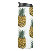 Tropisches Ananas-Muster mit Namen Thermosbecher (Nach rechts gedreht)