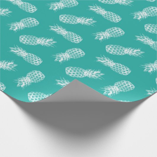 Tropisches Ananas-Muster-moderner Türkis Geschenkpapier (Ecke)