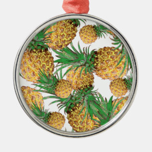 Tropisches Ananas-Muster Ornament Aus Metall