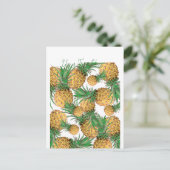 Tropisches Ananas-Muster Postkarte (Stehend Vorderseite)