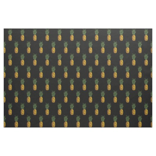 Tropisches Ananas-Muster-Schwarzes Stoff (Yard (91,4 cm))
