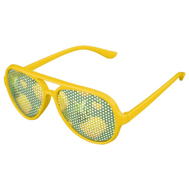 Tropisches Ananas-Muster: Sommer-Frucht-Kunst Partybrille (Schrägansicht)